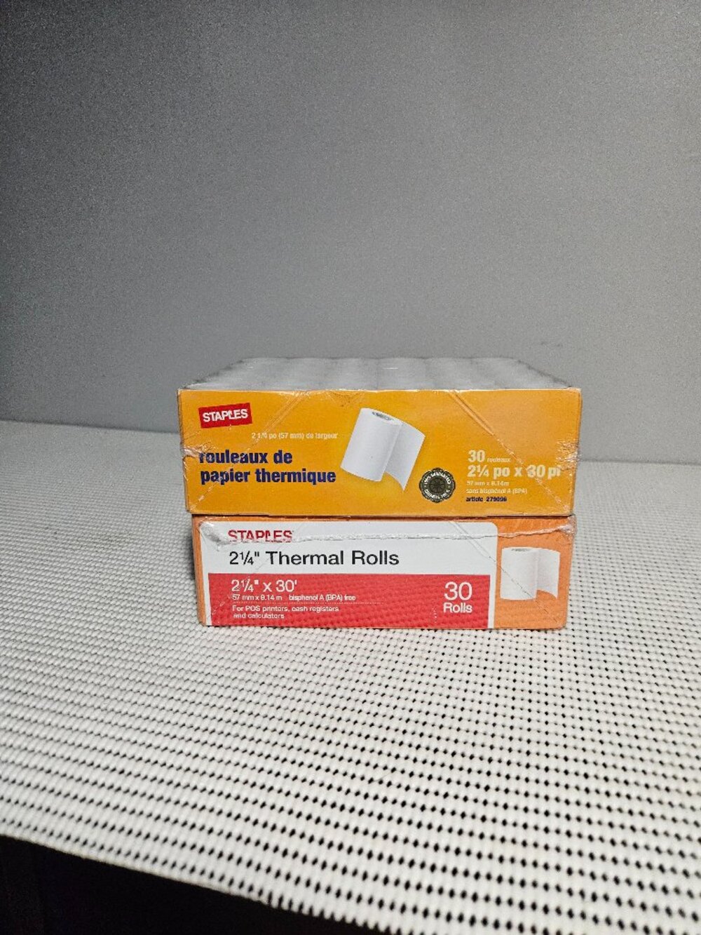 Staples brand thermal paper rolls